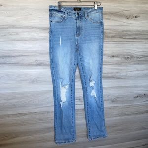 Women’s Distressed 5 Pocket RACHEL Rachel Roy Straight Leg Jeans, 4/27